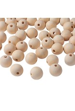 25mm Unfinished Wood Round  Bead  x12