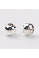 Round Silver Spacer Bead  4mm  x100