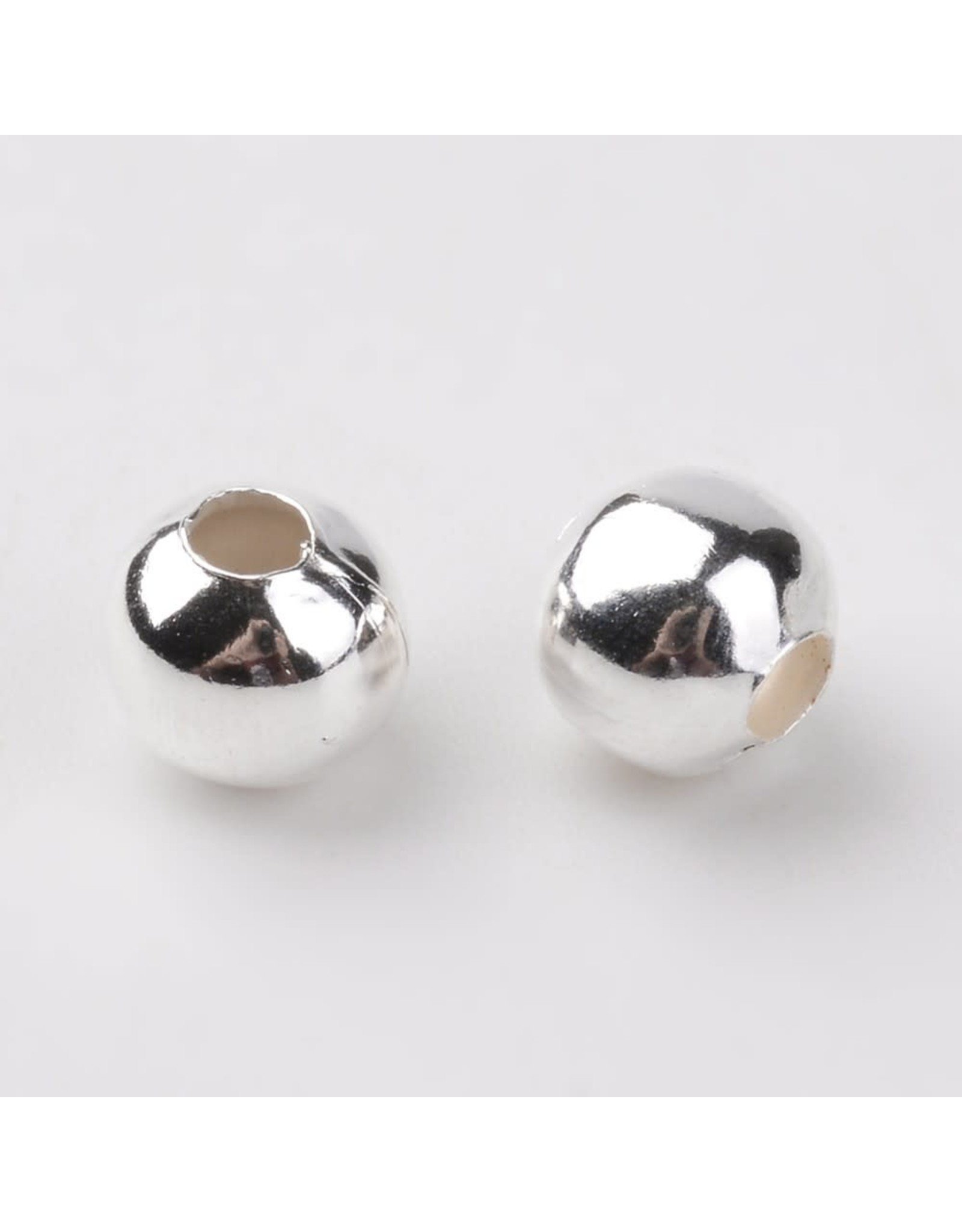 Round Silver Spacer Bead  6mm  x100
