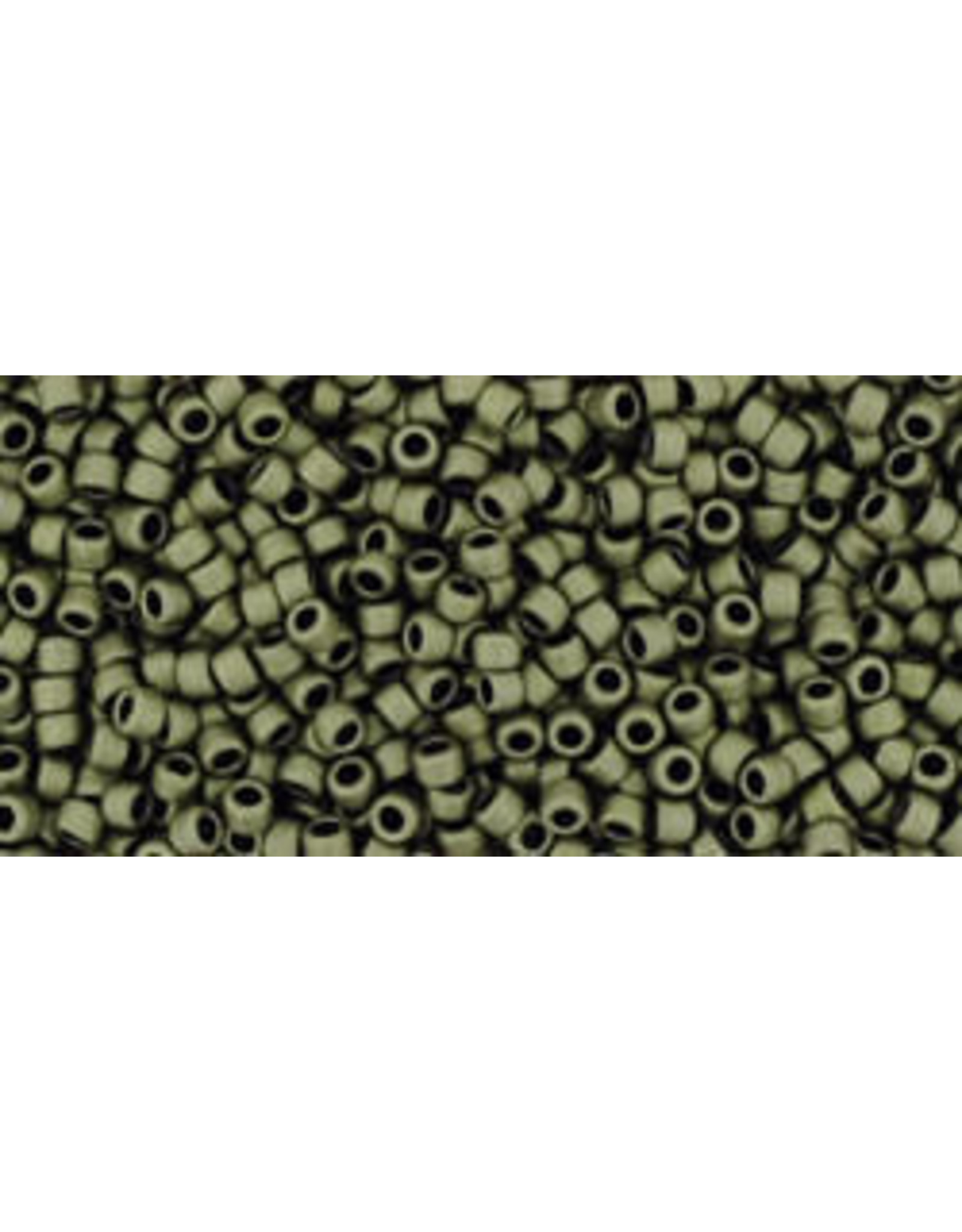 Toho 617 15  Round 6g Opaque Dark Olive Green Matte