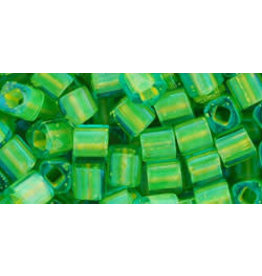 Toho 307 4mm  Cube 6g  Aqua Blue Yellow c/l