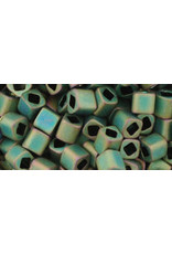 Toho 707  4mm  Cube  6g  Peridot Green AB Matte