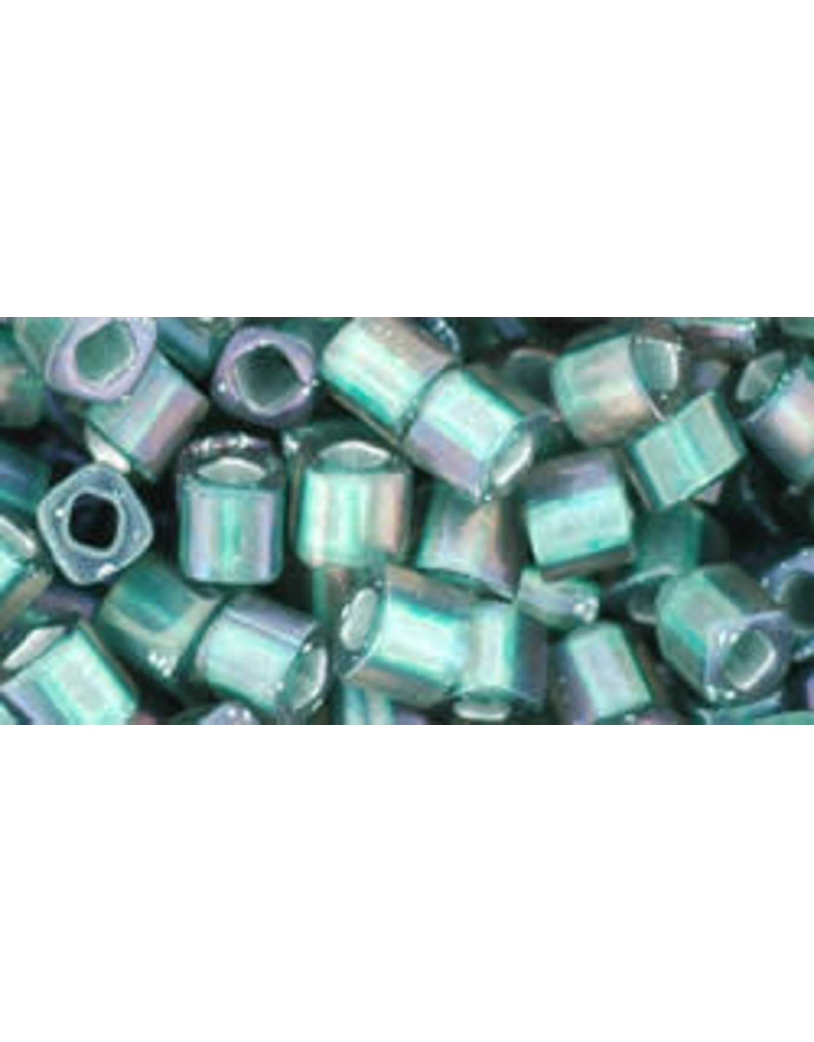 Toho 270f  4mm  Cube  6g  Clear Matte Teal Green  c/l