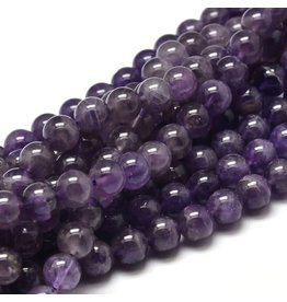 Amethyst  8mm Purple  15" Strand  approx x46  beads