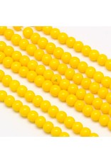 8mm Round Glass Pearl Yellow  approx  x50