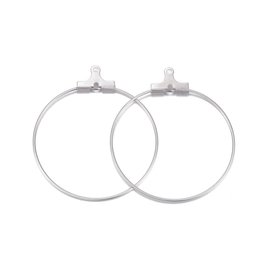 Earring Hoops 30mm  Stainless Steel  NF x10