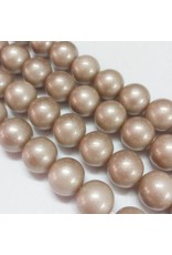 8mm Round Glass Pearl  Light Bronze Brown  approx  x50