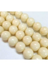 8mm Round Glass Pearl  Light Cream  approx  x50