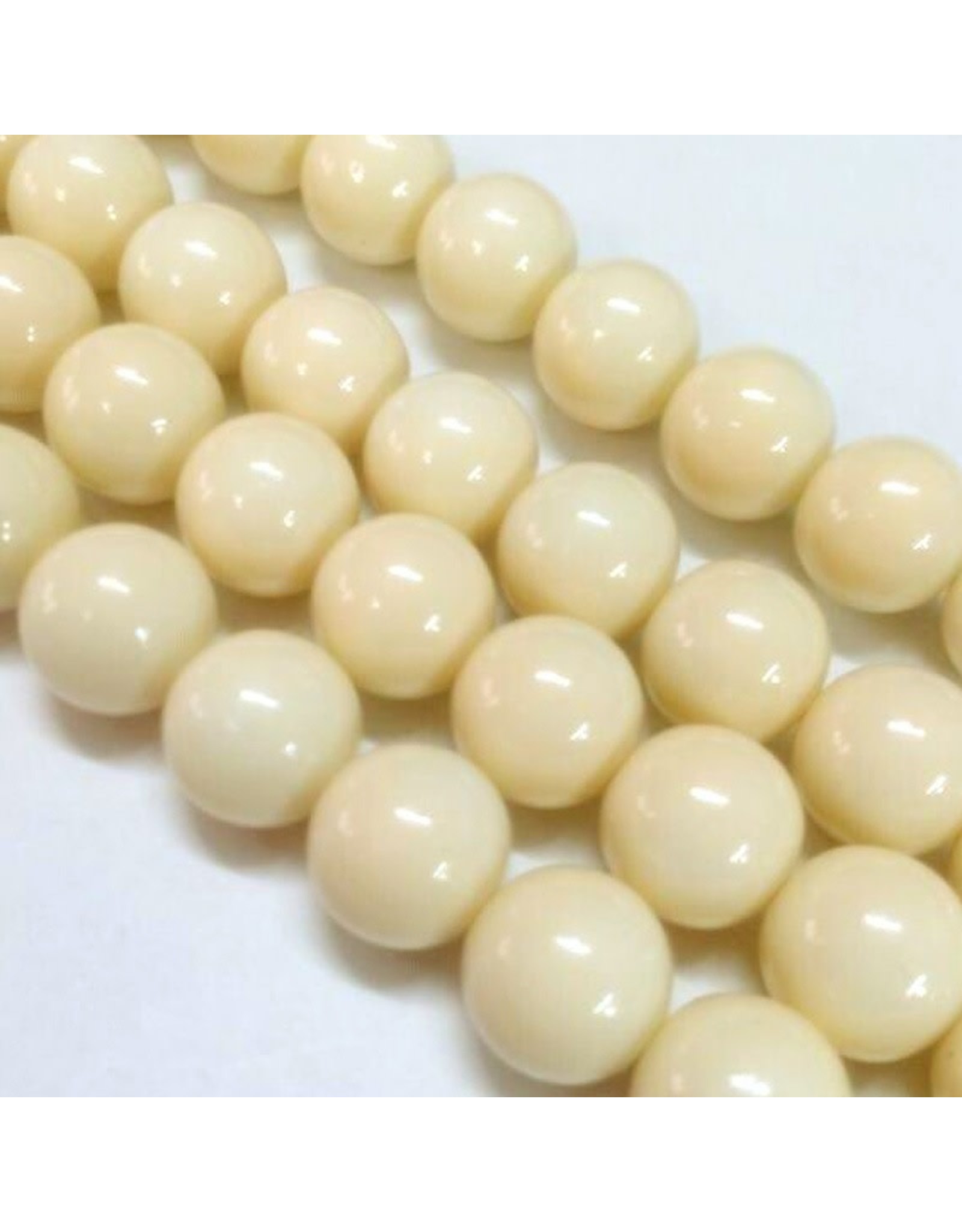 8mm Round Glass Pearl  Light Cream  approx  x50