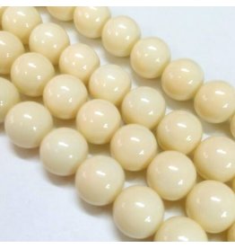 8mm Round Glass Pearl  Light Cream  approx  x50