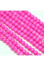 8mm Round Glass Pearl  Pink approx  x50