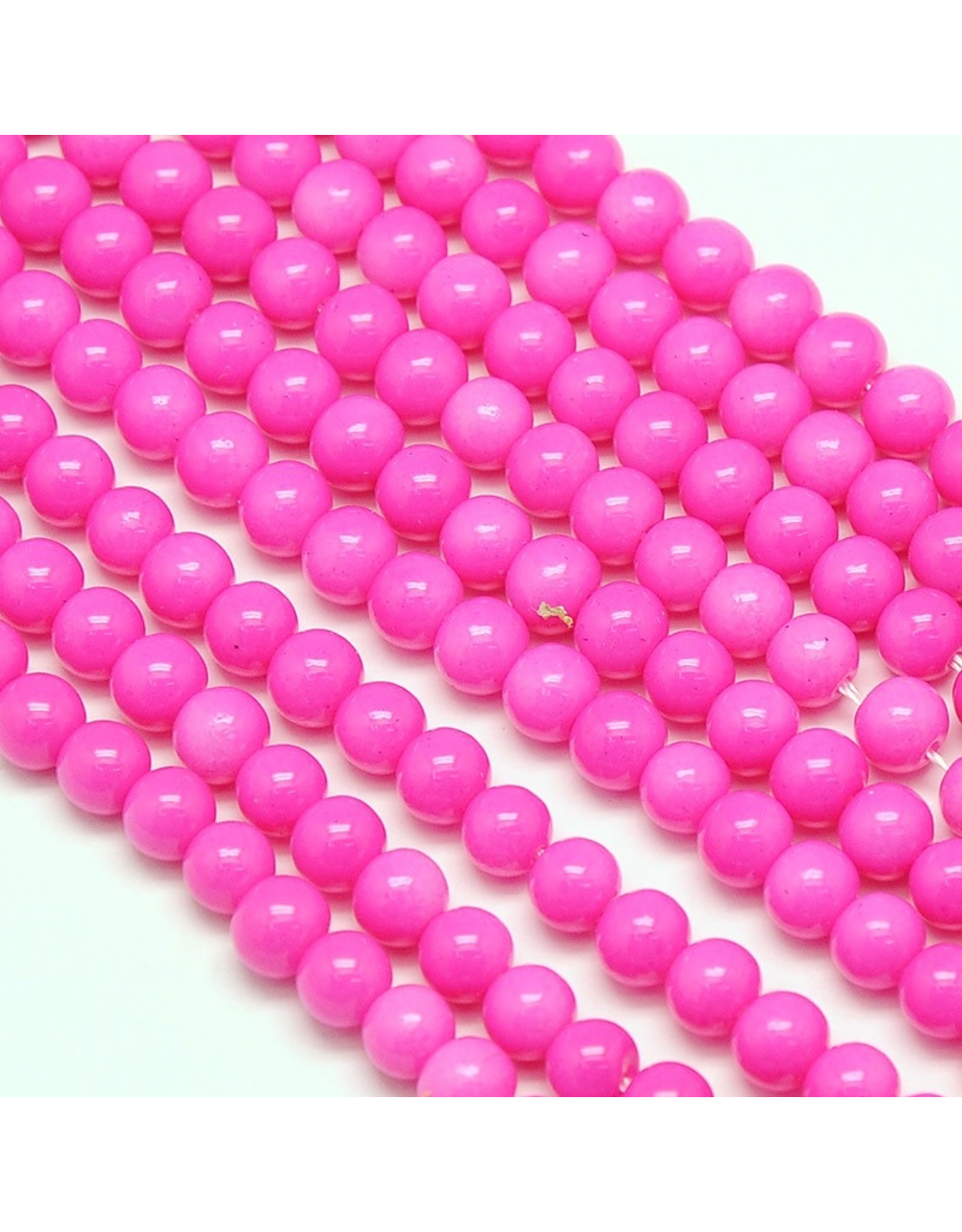 8mm Round Glass Pearl  Pink approx  x50