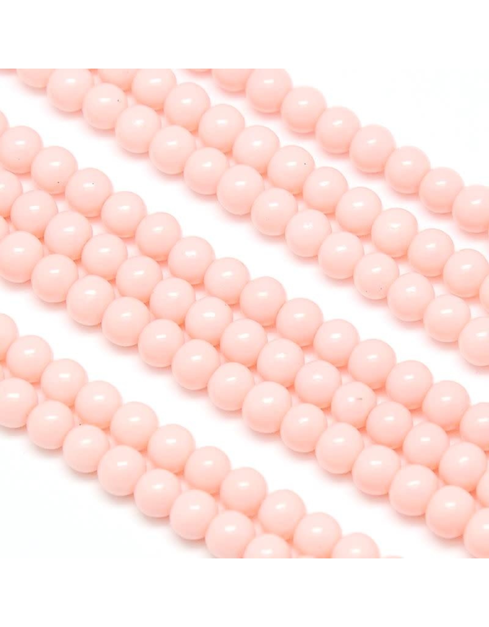 8mm Round Glass Pearl Pale Pink approx  x50