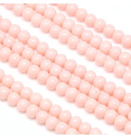 8mm Round Glass Pearl Pale Pink approx  x50