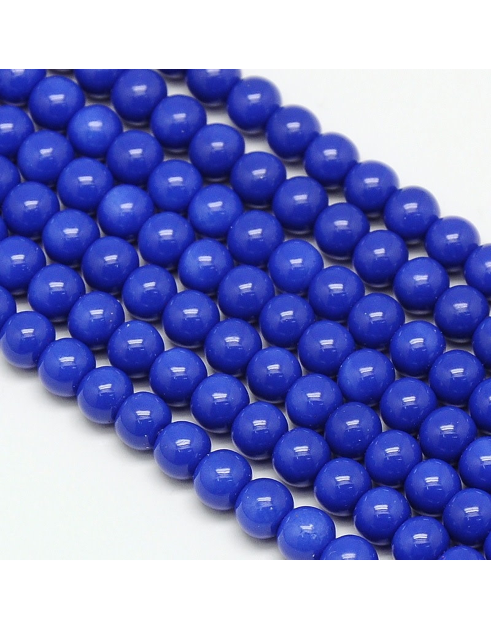 8mm Round Glass Pearl  Blue approx  x50