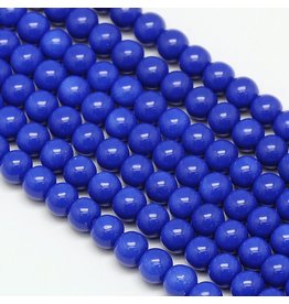 8mm Round Glass Pearl  Blue approx  x50