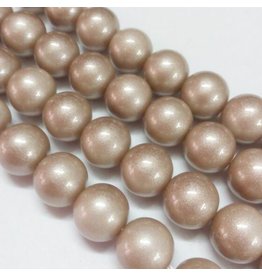 6mm Round Glass Pearl  Light Bronze Brown approx  x70