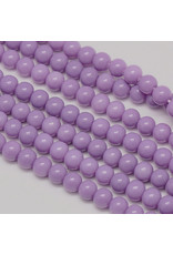 6mm Round Glass Pearl  Light Purple approx  x70