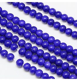 6mm Round Glass Pearl  Dark Blue approx  x70