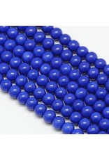 6mm Round Glass Pearl  Blue approx  x70