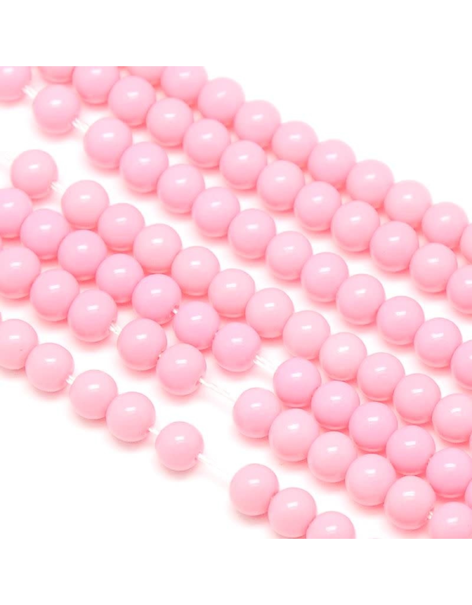 6mm Round Glass Pearl Light Pink approx  x70