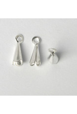 Bell Cone Charm Silver 8x4mm  x50 Brass  NF
