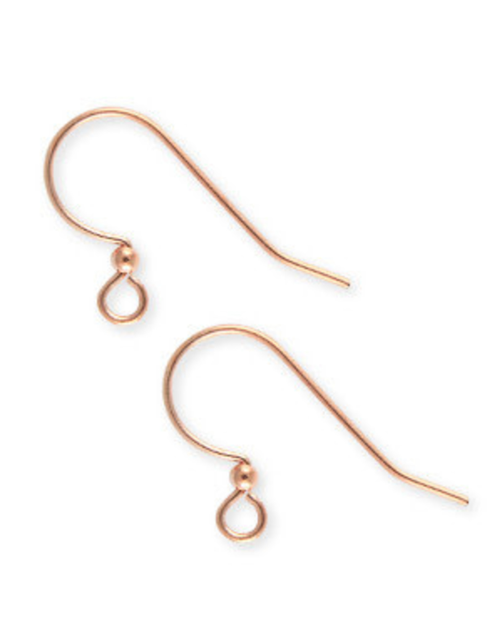 Ear Wire 16mm with  2mm Ball Rose Gold x50 NF