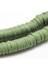 Polymer Clay 6mm Heishi Olive Green  approx  x380