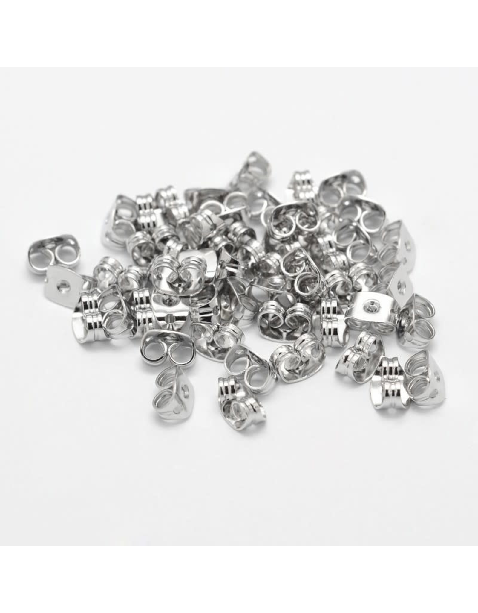 Earring Scroll Back 6x5mm Platinum x50 NF