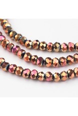 3x2mm Rondelle Rose Gold AB  x195