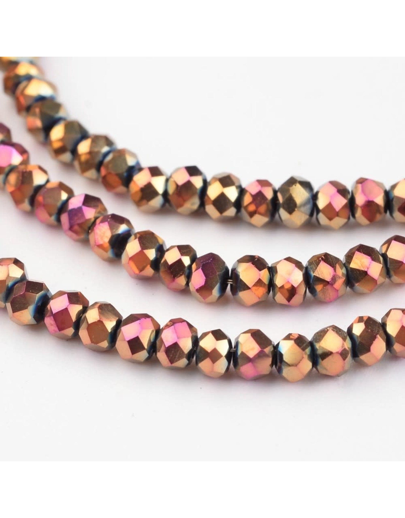 3x2mm Rondelle Rose Gold AB  x195