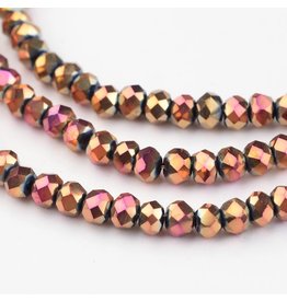 3x2mm Rondelle Rose Gold AB  x195