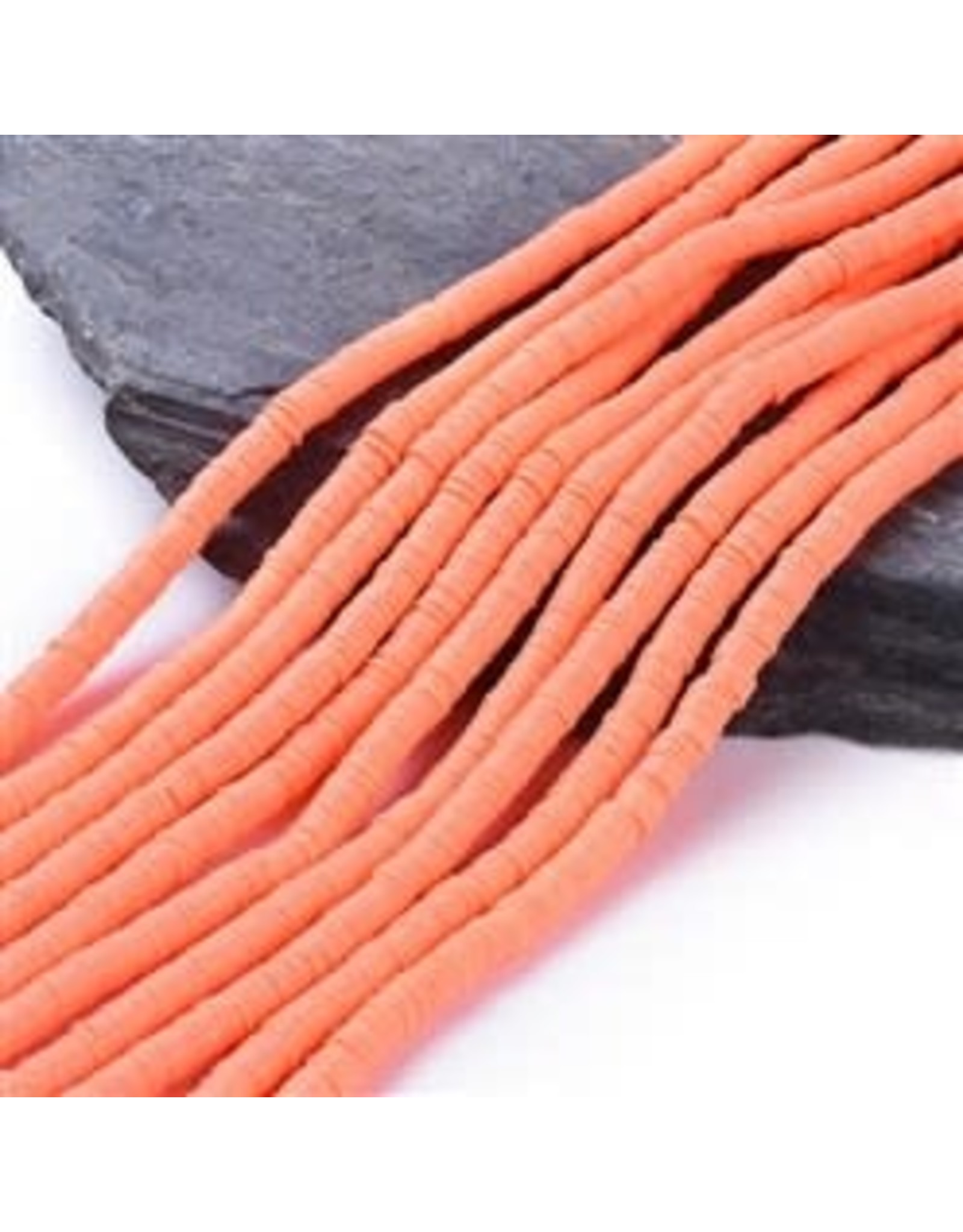 Polymer Clay 6mm Heishi  Light Coral Orange  approx  x380