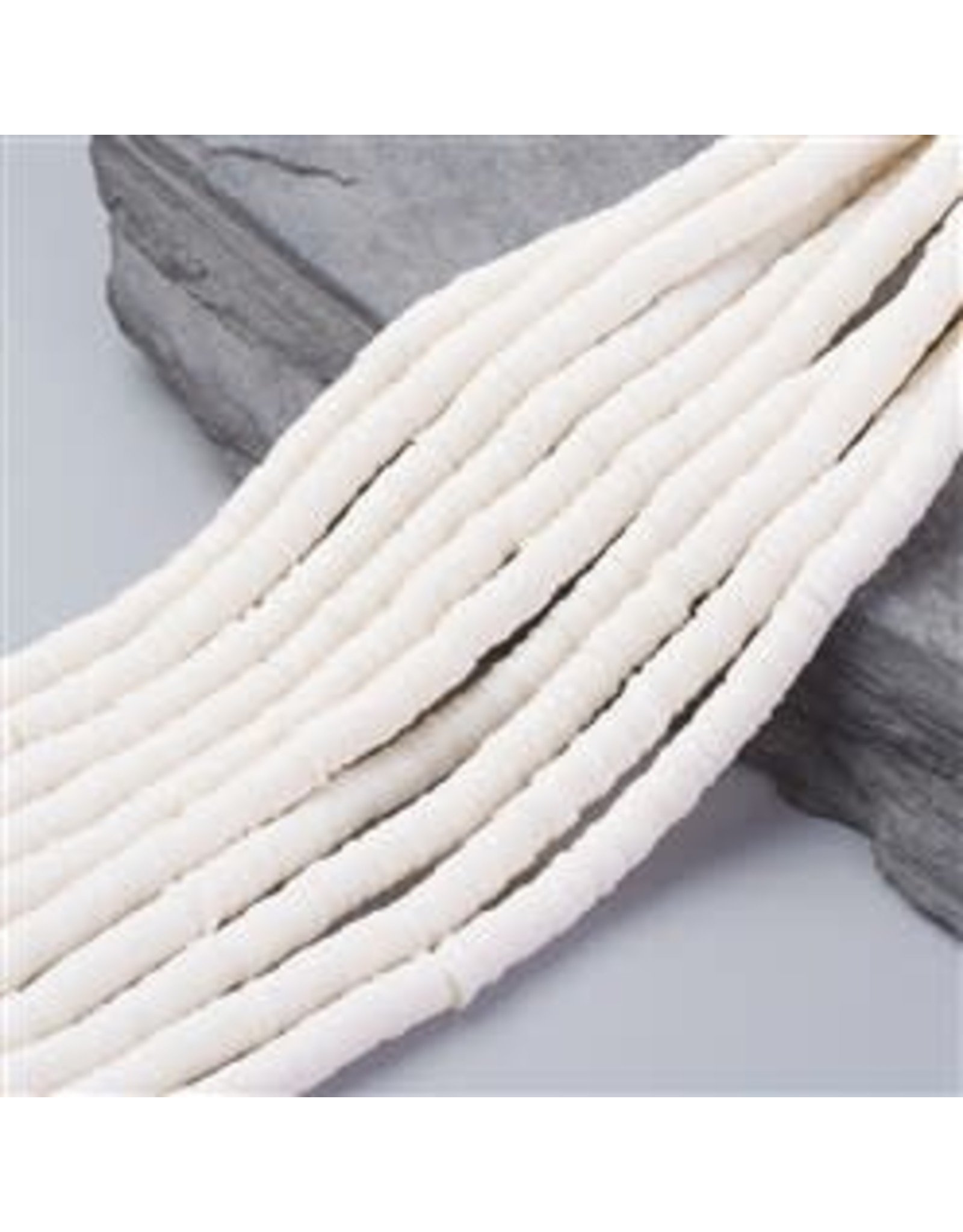 Polymer Clay 6mm Heishi Off White  approx  x380