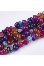 Dragon Vein Agate Asst Size 6-10mm  Multi Colour 15” Strand  approx  x50 Beads