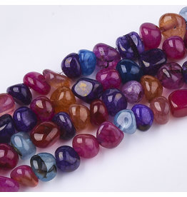 Dragon Vein Agate Asst Size 6-10mm  Multi Colour 15” Strand  approx  x50 Beads