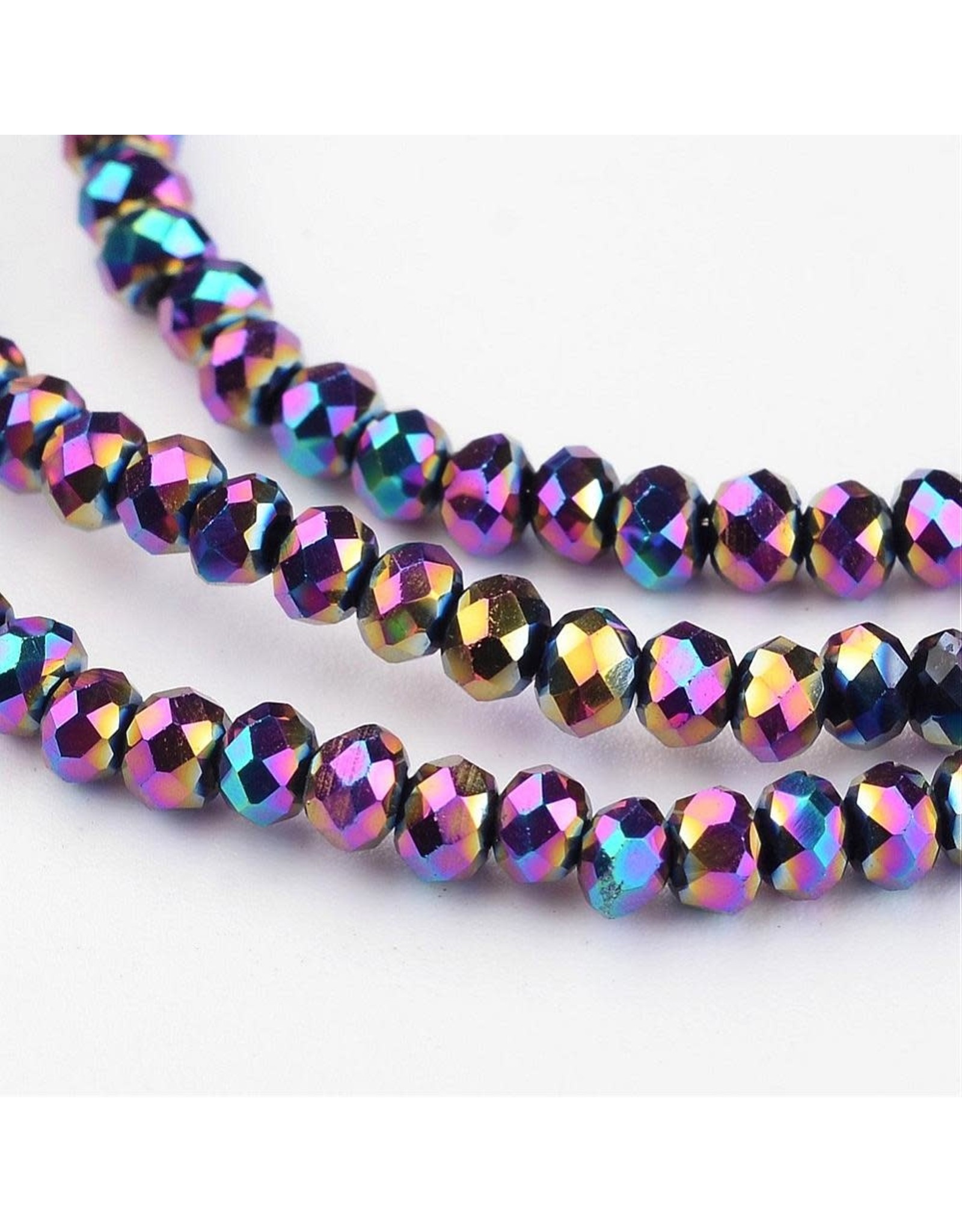 3x2mm Rondelle Opaque Purple AB Metallic x160