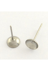 Ear Stud 6mm Cupped Stainless Steel  NF x50