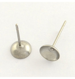 Ear Stud 6mm Cupped Stainless Steel  NF x50