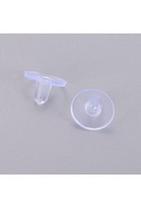 Earring Back Plastic 6x9mm Clear x50