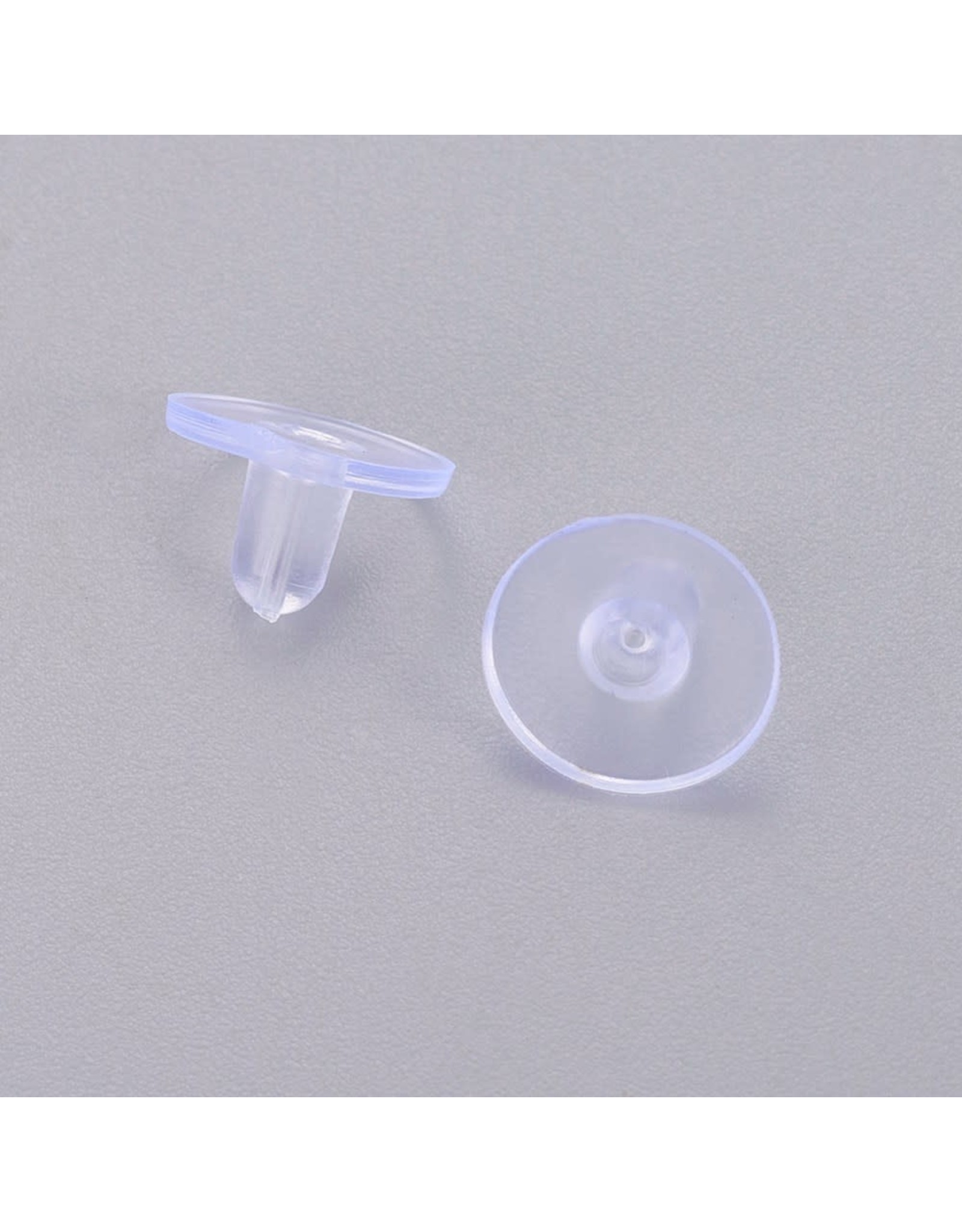 Earring Back Plastic 6x9mm Clear x50