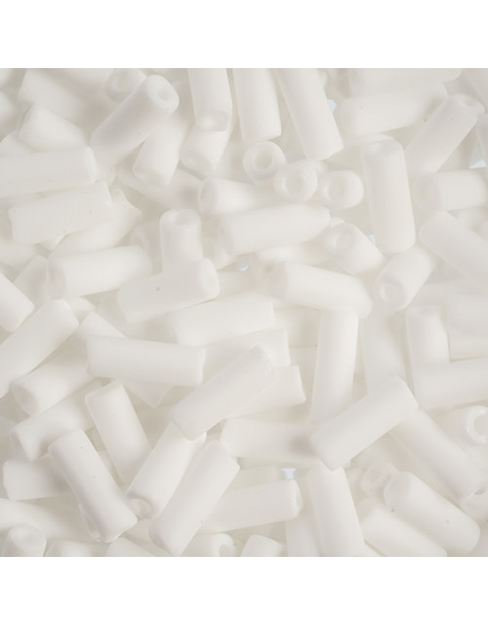 Czech 34833  8x3mm Wampum Bugle 125g White Matte