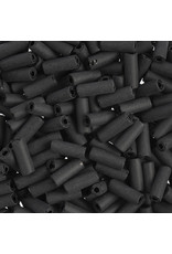 Czech 34834  8x3mm Wampum Bugle 125g Jet Black Matte
