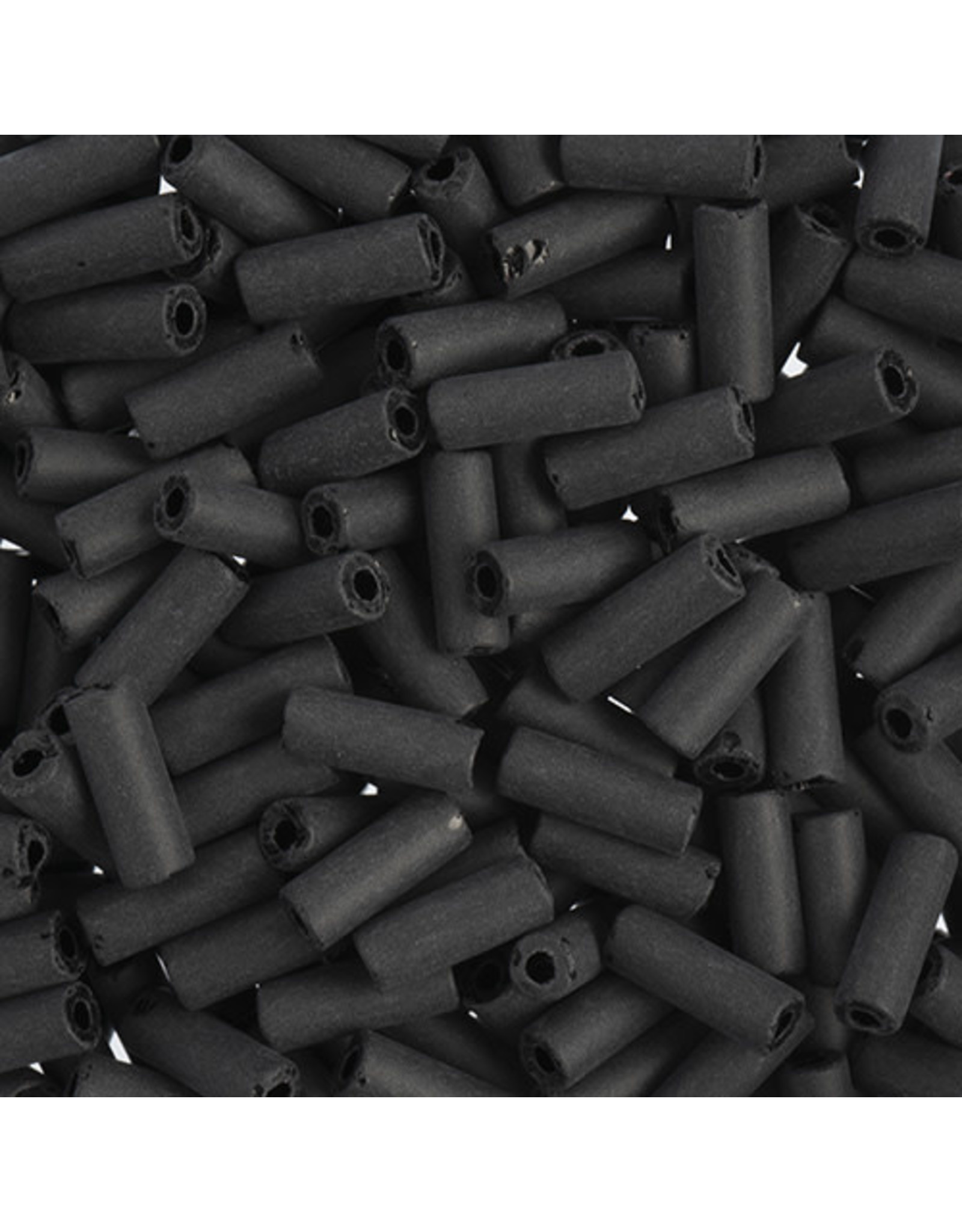 Czech 34834  8x3mm Wampum Bugle 125g Jet Black Matte