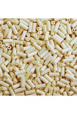 Czech 34904  10x4mm Wampum Bugle 125g  Opaque Bone Cream s/g
