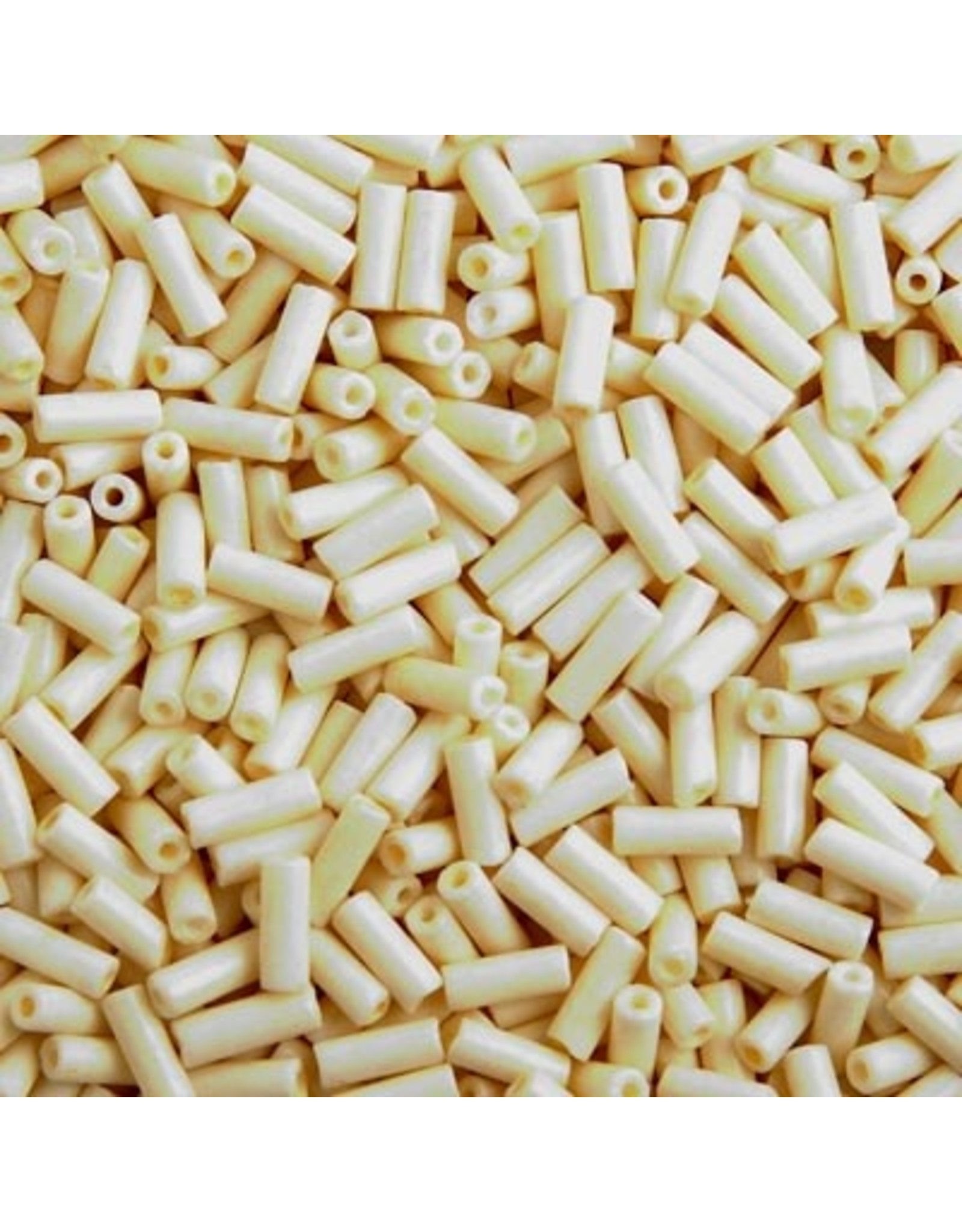Czech 34904  10x4mm Wampum Bugle 125g  Opaque Bone Cream s/g