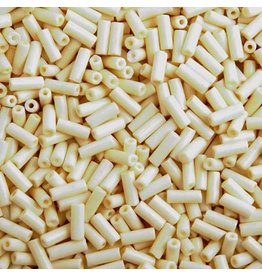 Czech 34904  10x4mm Wampum Bugle 125g  Opaque Bone Cream s/g