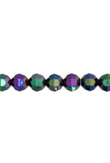 Faceted Round  6mm Black AB x500