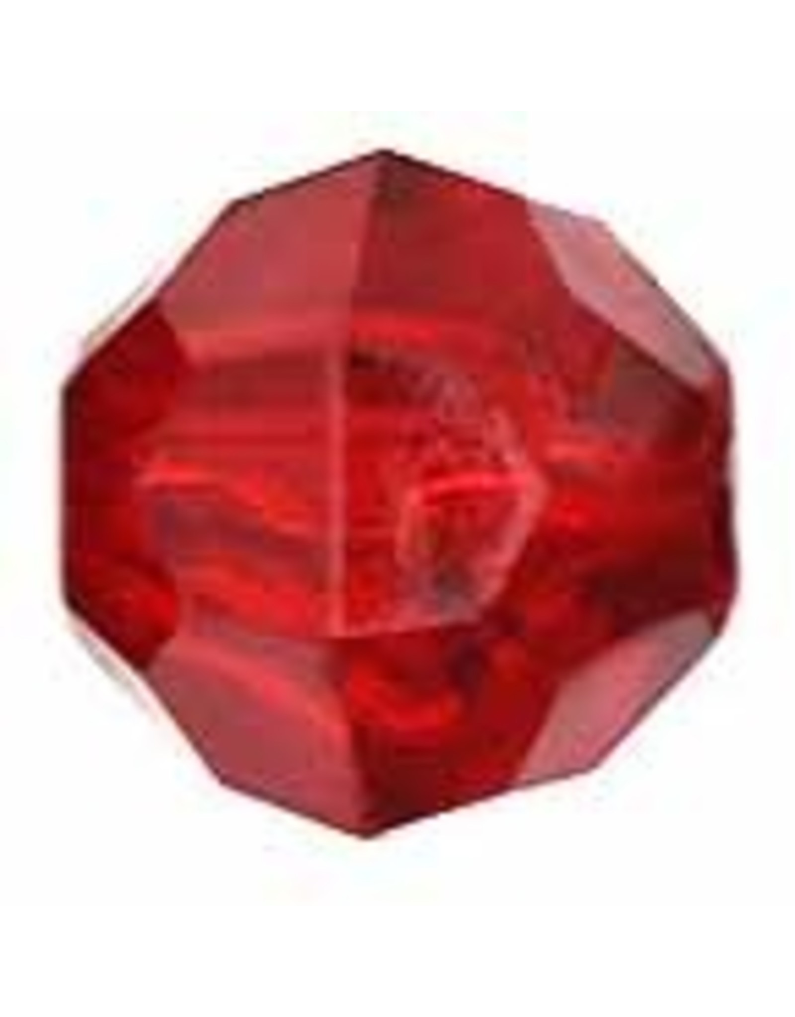 Faceted Round  8mm Transparent Ruby Red   x250