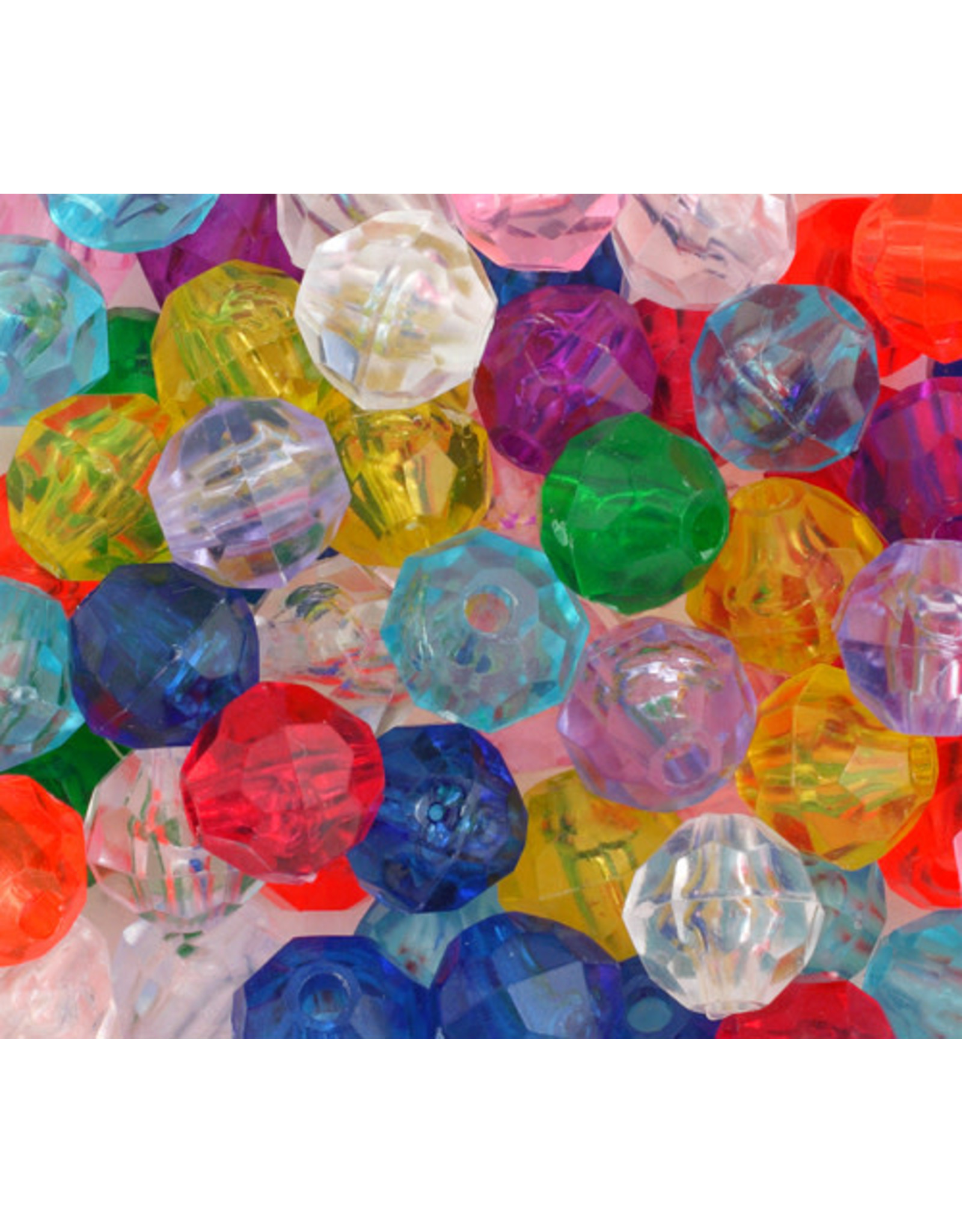 Faceted Round  8mm Transparent Mix   x250